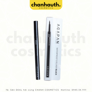 Bút kẻ mắt dạ không lem, không trôi Agapan Waterproof Eyeliner Black nét siêu mảnh chống trôi
