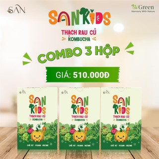 Thạch rau củ Kombucha - San Kids,bổ sung chất xơ,vitamin, enzyme tiêu hóa tốt,7 vị rau củ