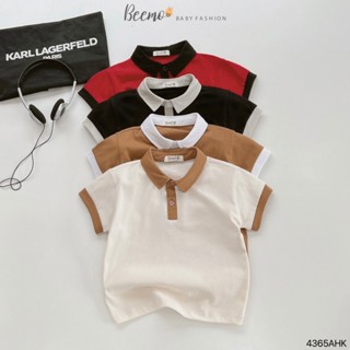Beemo áo polo cộc tay phối vải cotton thoáng mát mặc mùa hè du lịch cho bé trai từ 9-24kg 4365AHK