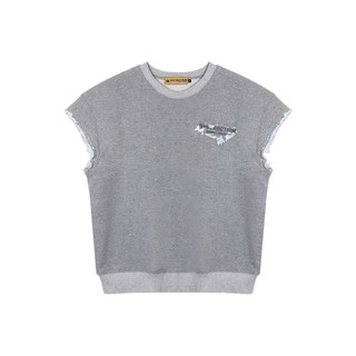 Áo ghi lê nỉ bông màu xám local brand Destruction tay ngắn