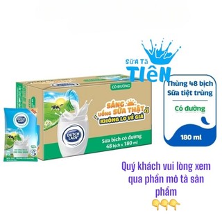 Thùng 48 bịch sữa tiệt trùng có đường Cô gái hà lan Dutch Lady Canxi & Protein 180ml " GIÁ BÁN ĐÃ TRỪ KHUYẾN MÃI"