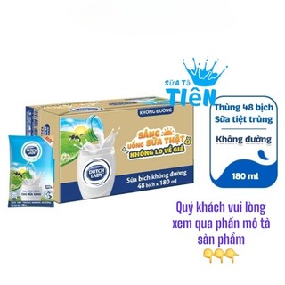 Thùng 48 bịch sữa tiệt trùng không đường Cô gái hà lan - Dutch Lady Canxi & Protein 180ml " GIÁ BÁN ĐÃ TRỪ KHUYẾN MÃI"