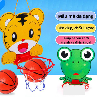 Bộ đồ chơi bóng rổ treo tường, bảng ném bóng rổ dán tường mini cho bé vui chơi 89024