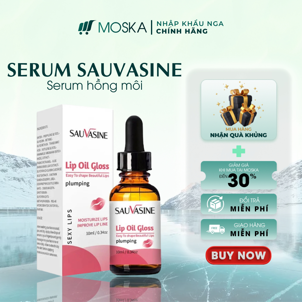 Serum Làm Hồng Môi, Dưỡng Môi, Làm Đầy Rãnh Môi, Giảm Khô Môi SAUVASINE 10ML| Moska Shop