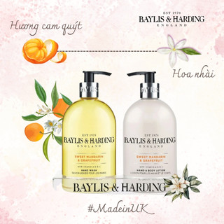 Set nước rửa tay và lotion với Vitamin A, B,C Baylis & Harding Sweet Mandarin & Grapefruit 1000ml