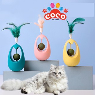 Đồ chơi lật đật lông vũ kèm catnip cỏ bạc hà cho mèo
