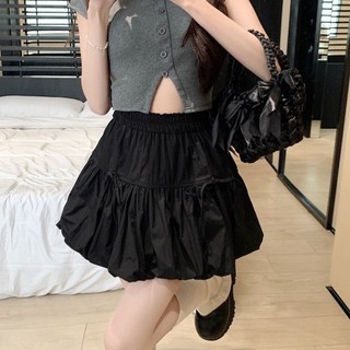 Chân váy bí lưng thun đính nơ