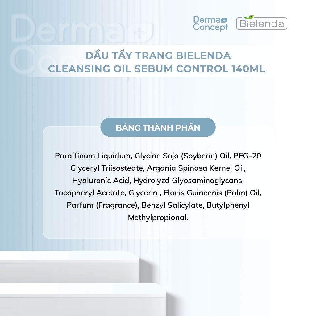 Dầu tẩy trang Bielenda Cleansing Oil Sebum Control làm sạch sâu, dễ nhũ hóa cho da dầu mụn 140ml
