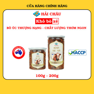 Khô bò xé hải châu hũ 100g và 200 thơm ngon, đậm vị bò úc thượng hạng - khô bò hải châu