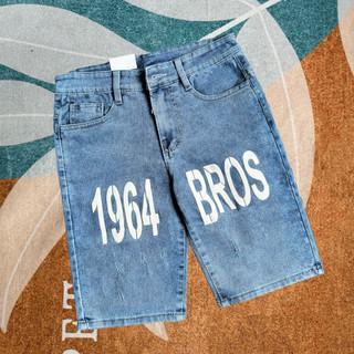 Quần short jean nam ngắn xanh in chữ, mẫu mới hot, chất jean co giãn tốt, bền màu giá rẻ