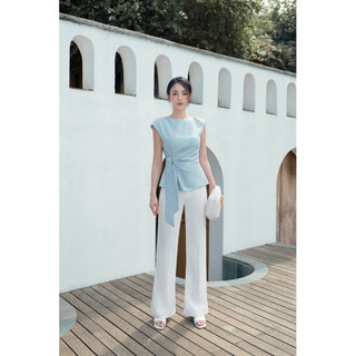 LAGOM - Áo cổ tròn nhấn ly buộc eo (DONNA TOP)