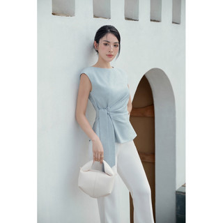 LAGOM - Áo cổ tròn nhấn ly buộc eo (DONNA TOP)
