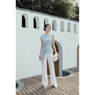 LAGOM - Áo cổ tròn nhấn ly buộc eo (DONNA TOP)