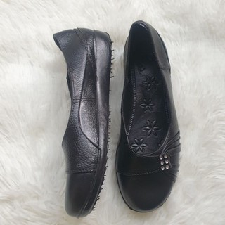 Giày búp bê nữ nhựa dẻo bít mũi  đế cao 2cm