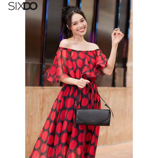 Đầm maxi châm bi đỏ SIXDO