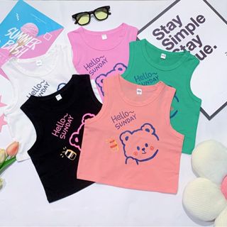 Áo Sát Nách Bé Gái Thun Cotton 4 Chiều Vải Đẹp Mềm Mịn Co Giãn Tốt  07- 35kg