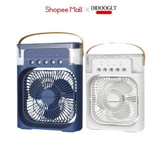 Quạt phun sương 600ml để bàn , Quạt mini để bàn tiện lợi, Có 5 vòi phun sương kèm đèn led 7 màu