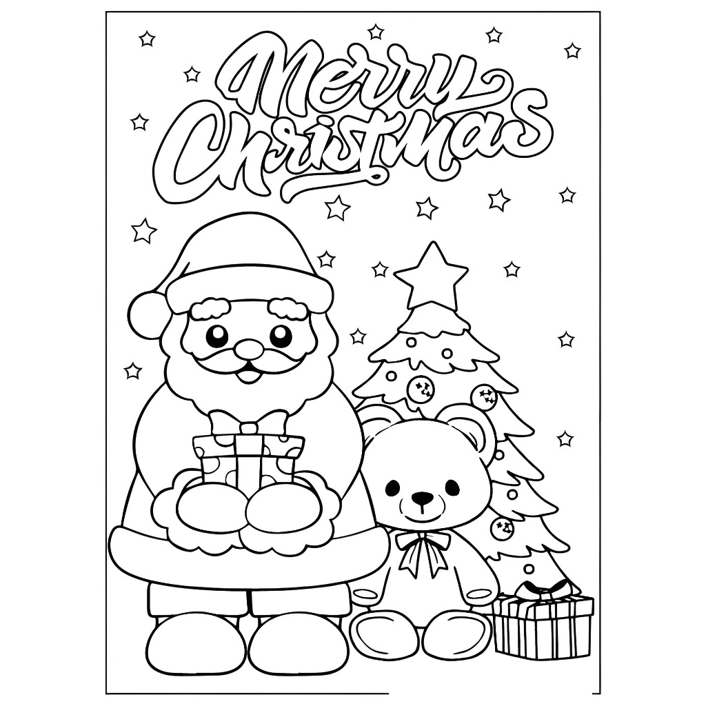 Set 50 Tờ Tranh Tô Màu Chủ Đề Giáng Sinh Cho Bé Tô Màu Sáp Màu Chì - Giấy A4 A5 Tiệm Tô Màu