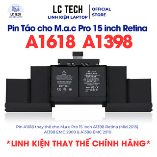Pin a1618 dùng cho macbook pro 15 inch a1398 retina , m.a.c pro 15” retina a1398 mid 2015 99wh| bh 6 tháng
