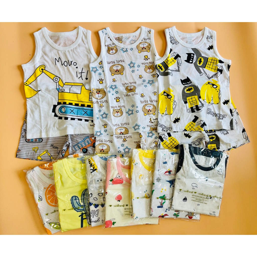 P620 Bộ thun giấy ba lỗ xuất hàn hàng VNXK bé trai bé gái