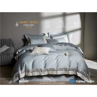 MarkCross Royale - Bộ chăn ga gối vải Supima Cotton cao cấp nhất, sang trọng, bền, mềm, mịn, mát
