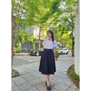 Chân váy học sinh nữ - Chân váy đồng phục học sinh cấp 2,3 kiểu chữ A xòe dáng dài - Danangsale