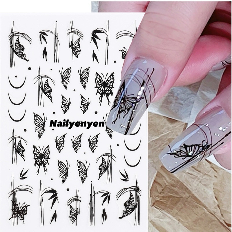 sticker bướm 583 dán trang trí móng nail