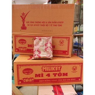 Mì Ăn Liền Miliket 4 Tôm Thùng 30 gói x 80g