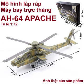 Mô hình lắp ráp quân sự tỷ lệ 1:72 trực thăng chiến đấu ah-64 apache, ec-665 tiger xuja