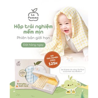 La Pomme - Hộp 5 khăn sữa sợi tre lụa (30x30)