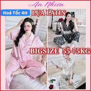 Bộ ngủ nữ Pijama cao cấp tay ngắn quần dài vải lụa Latin mềm mịn mát