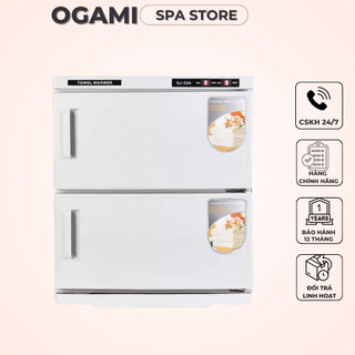 Tủ hấp khăn 2 tầng gj-32a tiệt trùng dụng cụ hấp đá nóng massage, dùng trong spa thẩm mỹ