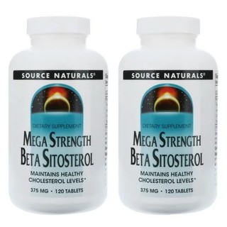 Source Naturals Mega Strength Beta Sitosterol 375mg Tablets, 120 Tablets, 2 Pack