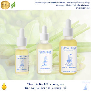 Basil & Lemongrass - Tinh dầu nước hoa không gian nguyên chất 100% - Tinh dầu Sả Chanh & Lá Húng Quế