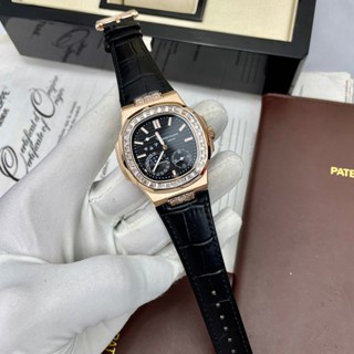 Đồng Hồ Nam patek philippe PP5724 Sapphire PA69A Case 40mm Mặt 6 kim viền đá Máy Cơ Nhật