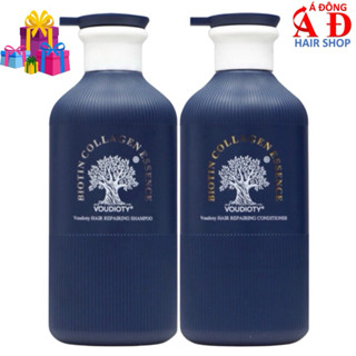 Dầu gội xả phục hồi hương nước hoa Voudioty Biotin Collagen Essence 500ML Xanh blue
