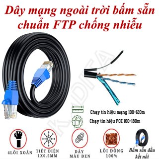  80m 90m Dây mạng ngoài trời  bấm sẵn 2 đầu  - Cáp mạng ngoài trời Dây lan ngoài trời cáp lan ngoài trời 