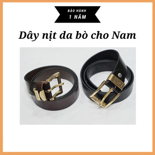 Dây Nịt Thắt Lưng Da Bò Tự Nhiên  - Mặt Đồng Khoá Kim
