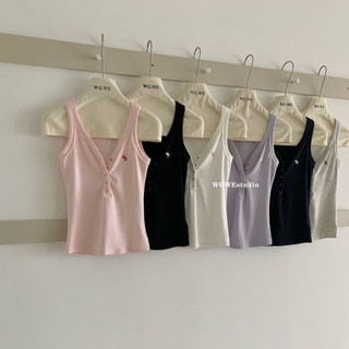 Áo thun gân tank top nút bấm 8655