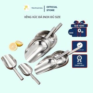 Dụng Cụ Xúc Đá Inox Đủ Size - Xẻng Xúc Đá Inox - Thực Phẩm - Đá Viên - Xúc Gạo Đa Năng Tiện Lợi Cao Cấp MTA-MART