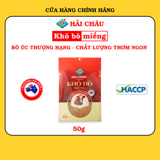 Khô bò miếng Hải Châu gói 50g thơm ngon, chuẩn vị bò Úc thượng hạng - Khô bò Hải Châu