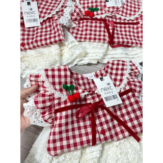 Set áo kẻ đỏ sát nách mix cv trắng