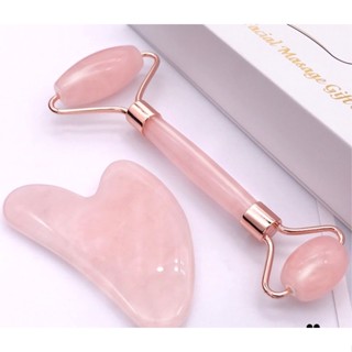 Cây Lăn Massage Mặt Kết Hợp Đá Guasha Nâng Cơ , Giảm Nếp Nhăn Hiêu Quả . Hàng Cao Cấp Loại 1. Bộ Đôi Hoàn Hảo Trẻ Hóa Da