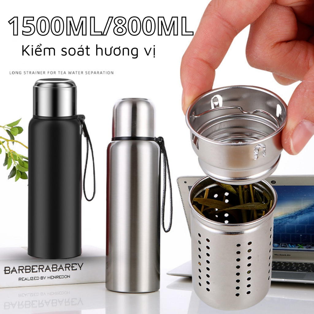 Bình Giữ Nhiệt 1500Ml/8 Ctwarehouse - B01 - Sus 316 Lọc Trà Lớn, Có Nắp Làm Cốc (Bn63)