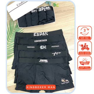 Combo 3,4,5, 6,10 Quần Lót Đùi Nam Full Đen Mix Cạp Vải Thun Lạnh Cao Cấp Hàng Loại 1
