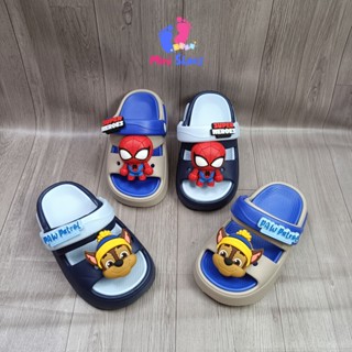 Dép sandal bé trai dáng 2 quai có cham siêu nhân anh hùng đi êm nhẹ dễ phối đồ mẫu mới 2024 - A02T