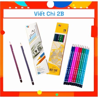 Viết chì 2b - thiên long - combo 1 hộp 10 cây