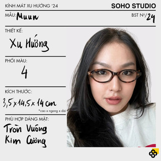 Gọng kính MUUN form oval xu hướng Soho Studio phong cách y2k hợp mặt nhỏ - Mắt Kính oval cá tính