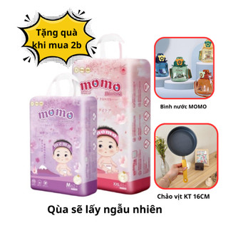Combo 2 bịch bỉm tã dán/quần momo diamond organic s64/m62/m60/l54/xl50/xxl48