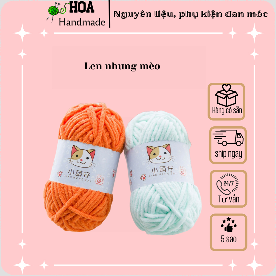 Len Nhung Mèo cuộn 50gr mềm mịn